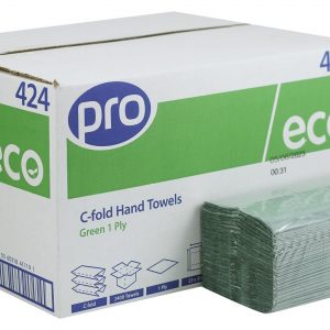 PRO C-Fold 1-Ply Green Hand Towels