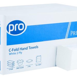 PRO C-Fold 2-Ply White Hand Towels