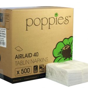 Poppies Airlaid White 8-Fold Napkin